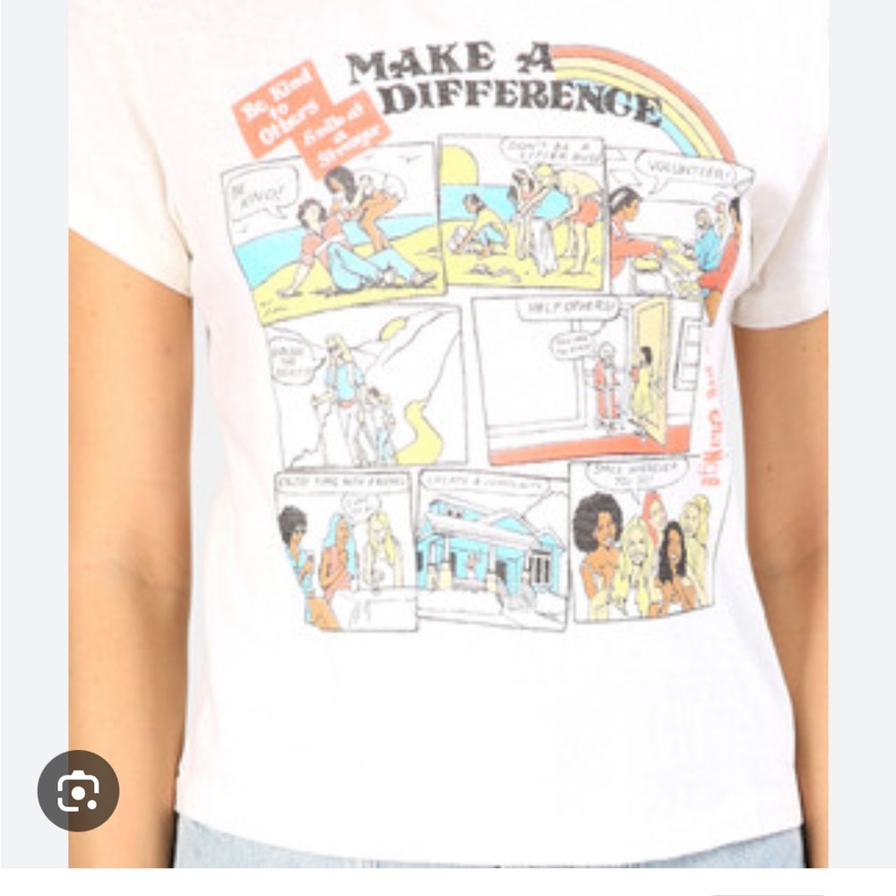 Re/Done Make a Difference Graphic Comic Print T-Shirt